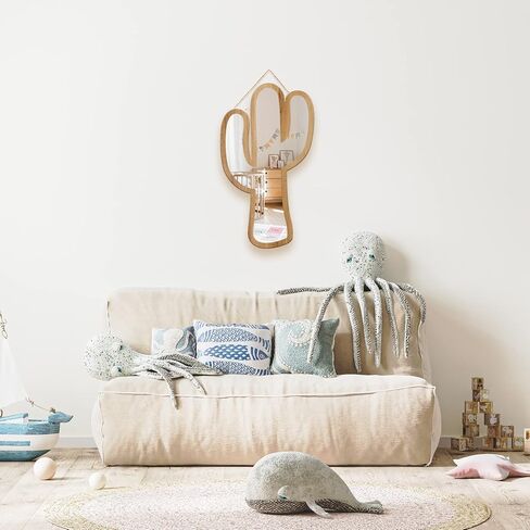 ستيكر لاصق مزخرف بتصميم صبار لطيف من الخشب الطبيعي باطار من الاكريليك للتعليق على الحائط والمراة وغرف الاطفال والمراهقين والحضانة والحمام وغرفة النوم وغرفة المعيشة in Kuwait