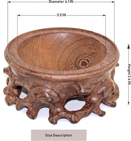 GOLDY&WENDY Oriental Asian Rosewood Crystal Decorative Ball Display Stand Pedestal Stands in Saudi Arabia