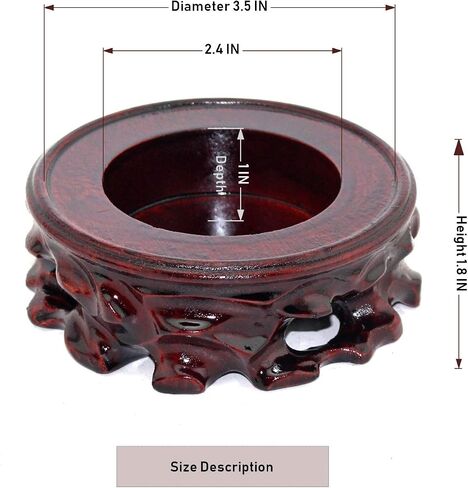 GOLDY&WENDY Oriental Asian Rosewood Crystal Decorative Ball Display Stand Pedestal Stands in Saudi Arabia