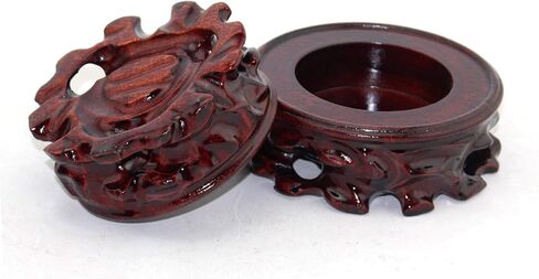 GOLDY&WENDY Oriental Asian Rosewood Crystal Decorative Ball Display Stand Pedestal Stands in Saudi Arabia