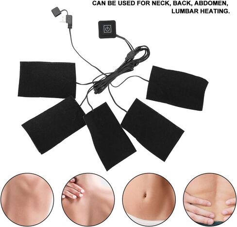Electric Heating Pad, DC 5V Electric Cloth Heater, USB Electric Film Heater Pads Heating Element, Washable Cushion Clothing Fever Tablets for Neck, Back, Abdomen, Lumbar Heating in Saudi Arabia