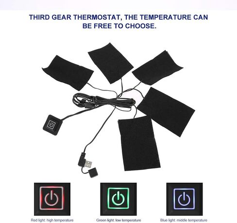 Electric Heating Pad, DC 5V Electric Cloth Heater, USB Electric Film Heater Pads Heating Element, Washable Cushion Clothing Fever Tablets for Neck, Back, Abdomen, Lumbar Heating in Saudi Arabia