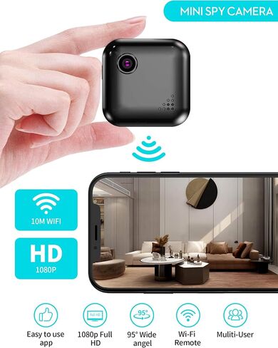 gamvozova Hidden Camera, 1080P Mini Spy Camera HD WiFi Security Cameras Covert Small Nanny Cam with Night Vision and Motion Detection Live Feed Cell Phone APP in Saudi Arabia