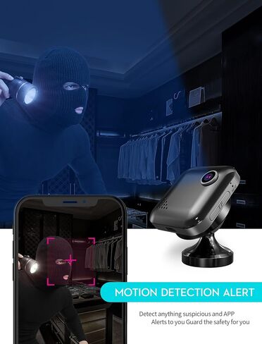 gamvozova Hidden Camera, 1080P Mini Spy Camera HD WiFi Security Cameras Covert Small Nanny Cam with Night Vision and Motion Detection Live Feed Cell Phone APP in Saudi Arabia