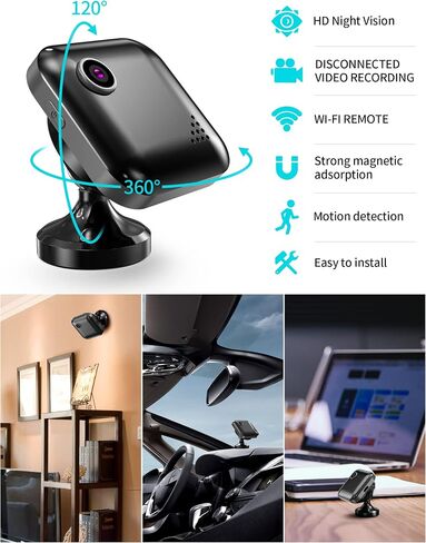 gamvozova Hidden Camera, 1080P Mini Spy Camera HD WiFi Security Cameras Covert Small Nanny Cam with Night Vision and Motion Detection Live Feed Cell Phone APP in Saudi Arabia
