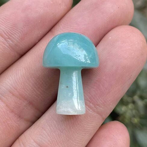 Neyisaa 5 قطع صغيرة من الأحجار الكريمة على شكل فطر، تمثال فطر من حجر الكريستال المنحوت لشفاء شقرا ريكي وموازنة ديكور المنزل، حجر القمر in Kuwait