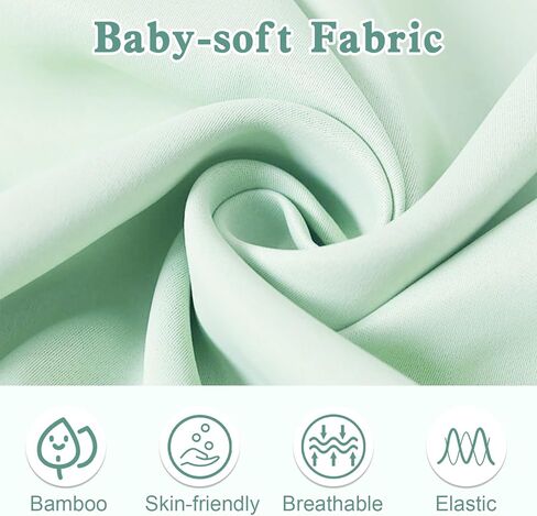 omzer Unisex Pajamas for Baby Boy Girl - Bamboo Onesies Hat Set & Mitten Cuffs, 2 Way Zip Long Sleeve Solid 0-12M in Kuwait