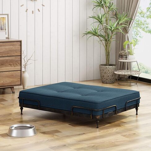 Christopher Knight Home Elvis Industrial Pet Bed, Navy Blue and Brushed Gold in Kuwait