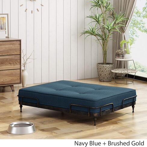 Christopher Knight Home Elvis Industrial Pet Bed, Navy Blue and Brushed Gold in Kuwait