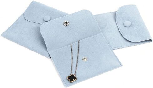 SUKPSY 6 Pcs Velvet Jewelry Storage Bags with Snap Button Gift Packaging Bags Purse Pouches for Rings, Bracelets, Necklaces, Earrings,Watch and Other Small Item (Blue) in Saudi Arabia