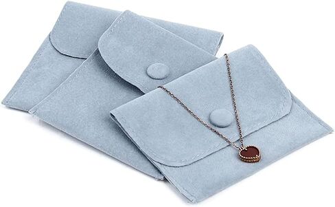 SUKPSY 6 Pcs Velvet Jewelry Storage Bags with Snap Button Gift Packaging Bags Purse Pouches for Rings, Bracelets, Necklaces, Earrings,Watch and Other Small Item (Blue) in Saudi Arabia