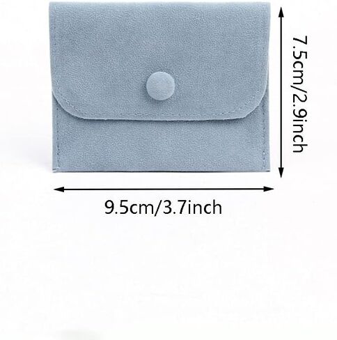 SUKPSY 6 Pcs Velvet Jewelry Storage Bags with Snap Button Gift Packaging Bags Purse Pouches for Rings, Bracelets, Necklaces, Earrings,Watch and Other Small Item (Blue) in Saudi Arabia