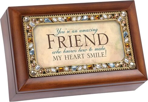 Cottage Garden Amazing Friend Jeweled Woodgrain Petite Music Box Plays What Friends are for in Saudi Arabia