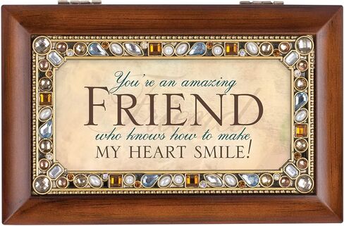Cottage Garden Amazing Friend Jeweled Woodgrain Petite Music Box Plays What Friends are for in Saudi Arabia