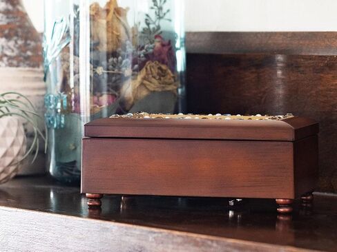 Cottage Garden Amazing Friend Jeweled Woodgrain Petite Music Box Plays What Friends are for in Saudi Arabia