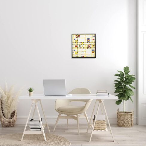 Stupell Industries Broadway Boogie Woogie Piet Mondrian لوحة تجريدية كلاسيكية مؤطرة جدار الفن، تصميم بواسطة one1000paintings in Kuwait