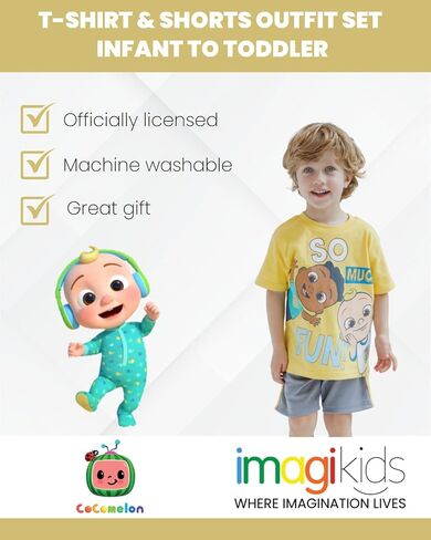 CoComelon JJ Cody T-Shirt and Mesh Shorts Outfit Set Infant to Toddler in Saudi Arabia