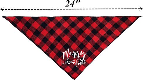 Buffalo Plaid Dog Christmas Bandana and Reindeer Antlers Headband for Dog, Dog Christmas Outfit in Saudi Arabia