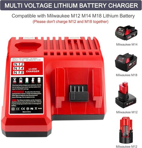 ADVTRONICS 18V 5.0Ah M18 Battery with Charger 48-59-1812 Compatible with 18V Battery M18 M18B 48-11-1852 48-11-1850 48-11-1840 48-11-1890 48-11-1828 48-11-1820 48-11-1815 48-11-1820 in Kuwait