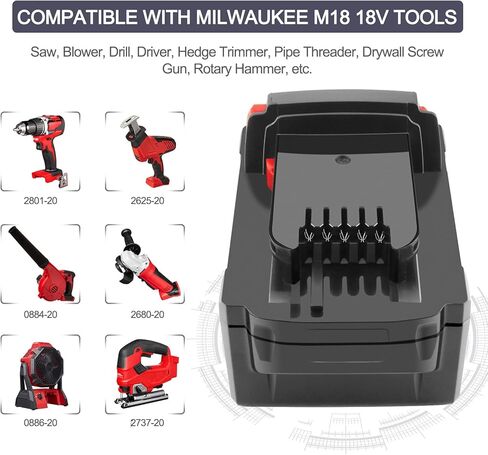 ADVTRONICS 18V 5.0Ah M18 Battery with Charger 48-59-1812 Compatible with 18V Battery M18 M18B 48-11-1852 48-11-1850 48-11-1840 48-11-1890 48-11-1828 48-11-1820 48-11-1815 48-11-1820 in Kuwait
