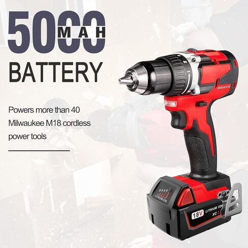 ADVTRONICS 18V 5.0Ah M18 Battery with Charger 48-59-1812 Compatible with 18V Battery M18 M18B 48-11-1852 48-11-1850 48-11-1840 48-11-1890 48-11-1828 48-11-1820 48-11-1815 48-11-1820 in Kuwait