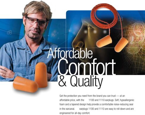 حزمة من 10 - سدادات أذن سلكية من الفوم 3 M 1110 051138290092 برتقالية عالمية سدادات أذن مخروطية من إسفنج البولي يوريثين للاستعمال مرة واحدة - سدادة أذن NRR بقدرة 29 ديسيبل in Kuwait