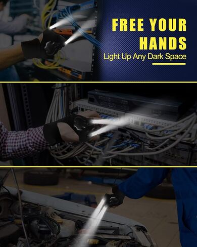 KFK Father's Day Gifts from Wife Daughter Son Hands Free Flashlight Gloves Cool Gadgets Gifts for Men Birthday Christmas for Him Boyfriend Husband Dad Fishing Camping Outdoor Repairing Tool in Kuwait