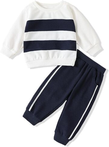 Slylynx Toddler Boy Clothes 3T Boy Outfits 4T Little Boy Clothes Pants Set Fall Winter Kid 2pcs Outfits 3 Year Old Boy Clothing 3-4T Boy Clothe in Kuwait