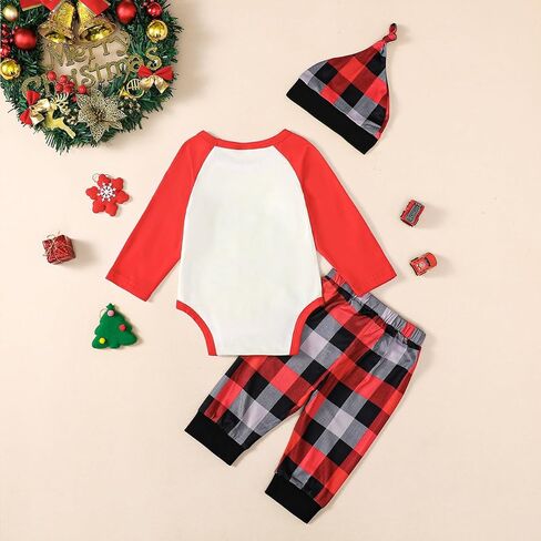 ملابس عيد الميلاد للأطفال حديثي الولادة من Happidoo، ملابس عيد الميلاد الأولى لعيد الميلاد المنقوشة على شكل شجرة عيد الميلاد in Kuwait