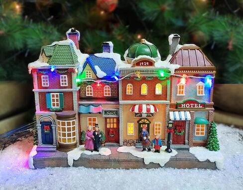MOMENTS IN TIME 8.7“H Plastic 1929 Village with LED Light and Music in Saudi Arabia