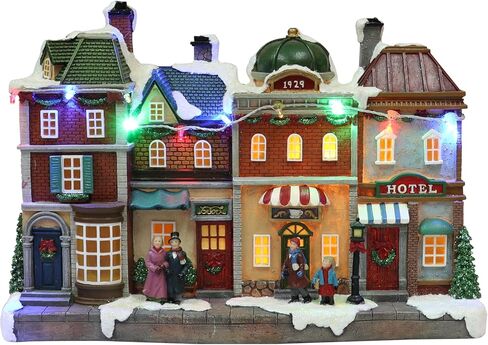 MOMENTS IN TIME 8.7“H Plastic 1929 Village with LED Light and Music in Saudi Arabia