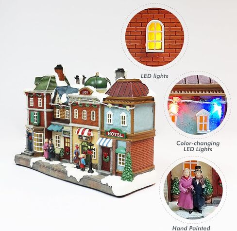 MOMENTS IN TIME 8.7“H Plastic 1929 Village with LED Light and Music in Saudi Arabia