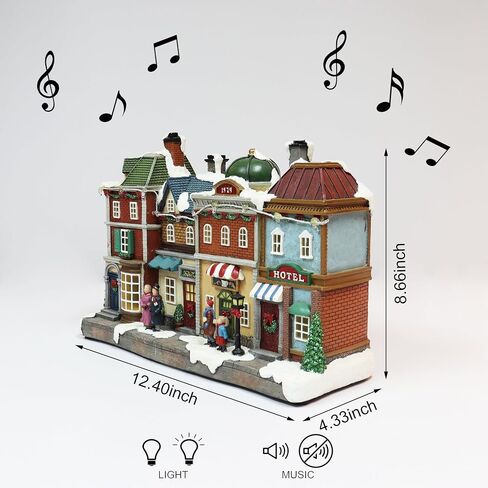 MOMENTS IN TIME 8.7“H Plastic 1929 Village with LED Light and Music in Saudi Arabia