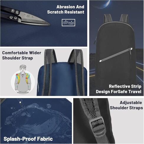 حقيبة ظهر BELEFU صغيرة قابلة للتعبئة، قطعتين، قابلة للطي، خفيفة الوزن للمشي لمسافات طويلة والتخييم والسفر للرجال والنساء، حقيبة نهارية محمولة خفيفة الوزن (اللون 2) in Kuwait