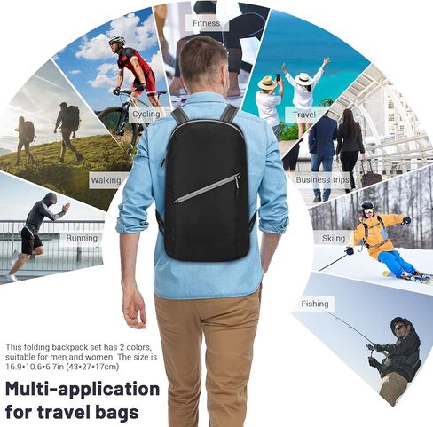 حقيبة ظهر BELEFU صغيرة قابلة للتعبئة، قطعتين، قابلة للطي، خفيفة الوزن للمشي لمسافات طويلة والتخييم والسفر للرجال والنساء، حقيبة نهارية محمولة خفيفة الوزن (اللون 2) in Kuwait