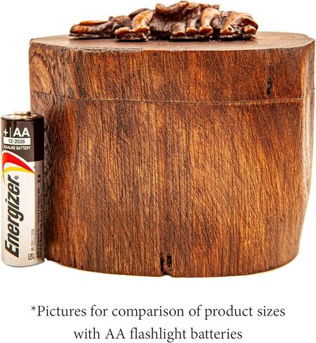 IYARA CRAFT Rustic Elephant Jewelry Box 4x6 - Hand Carved Mother & Father Elephant Family in Genuine Teak Wood. Traditional Antique Look, Ideal for Women, Gift, Srorage, Presentation in Kuwait