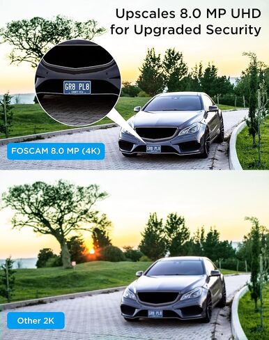 FOSCAM 4K IP PoE كاميرا أمان خارجية، V8EP 8MP كاميرا مراقبة أمن المنزل مع كشف AI للمركبات البشرية، رؤية ليلية ملونة بطول 66 قدمًا، تنبيه صفارة الإنذار، حديث ثنائي الاتجاه، 110 درجة FOV واسعة، IP66 (متجدد) in Saudi Arabia