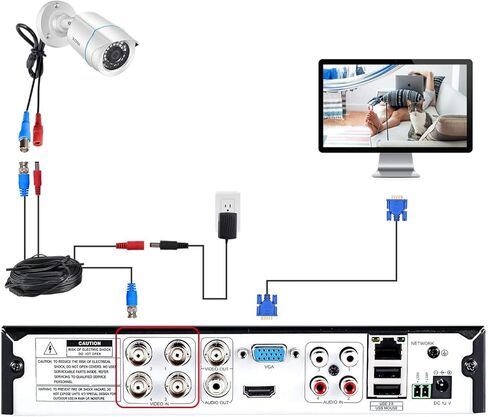 ZOSI 4 Pack 2MP 1080p HD-TVI كاميرا مراقبة منزلية 1920TVL، رؤية ليلية 80 قدم، مقاومة للطقس خارج المنزل في الهواء الطلق كاميرا مراقبة CCTV رصاصة (متجددة) in Kuwait