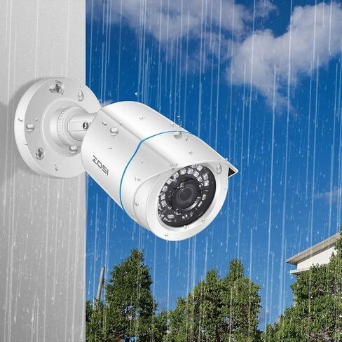 ZOSI 4 Pack 2MP 1080p HD-TVI كاميرا مراقبة منزلية 1920TVL، رؤية ليلية 80 قدم، مقاومة للطقس خارج المنزل في الهواء الطلق كاميرا مراقبة CCTV رصاصة (متجددة) in Kuwait