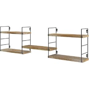 Floating Wall Shelves, Wooden partitions,Wall-Mounted Storage Rack, Various Combinations can be Adjusted, Suitable for Bedroom, Living Room, Office, or Any Other Space it Might fit (Black) in Saudi Arabia