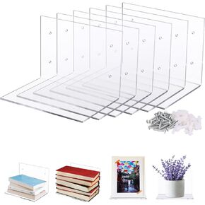 Tenceur 6 Pcs Invisible Floating Bookshelf for Wall, Heavy Duty Wall Mounted Book Organizer Acrylic Floating Shelves Holder for Books Storage Bedroom Living Room Home Office (Clear) in Saudi Arabia