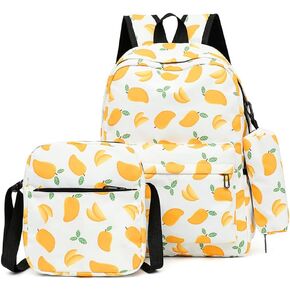 FENGJINRUHUA حقيبة المدرسة الطباعة الهندسية ثلاث قطع مجموعة الترفيه في سن المراهقة المدرسة المتوسطة بنين بنات حقيبة كتب خفيفة الوزن in Kuwait