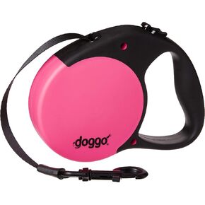 doggo Everyday Retractable Dog Leash, 16' Long Belt, Medium for Dogs Up to 65 lbs, Blue with Black Soft Grip Handle in Saudi Arabia