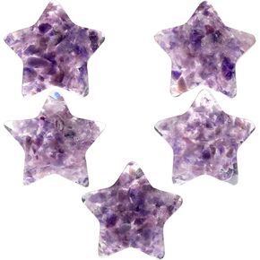 مجموعة Yatming مكونة من 5 أحجار جيب مصقولة على شكل نجمة، حجر النخيل الكريستالي المعالج لريكي التأمل، الزبرجد in Kuwait