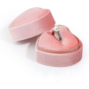JZTang صندوق خاتم مخملي على شكل قلب، حامل عرض حلقة واحدة، صندوق تخزين مجوهرات أنيق، هدية لاقتراح الخطوبة، الذكرى السنوية، حفل عيد الميلاد in Kuwait