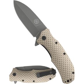 Off-Grid Knives - Rapid Fire Stinger, Assisted Spear Point Blade, Hard Use Build, Tactical, Camping & Survival EDC, Cryo D2 Steel, G10 Scales, Deep Pocket Carry (Blackout)