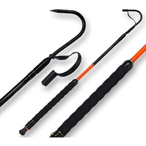 Fiblink Fishing Gaff with Stainless Steel Hook Fiberglass Pole Non-Slip Grip Handle Hook Gaff (3’ & 5’ & 6’, 66lb Test)