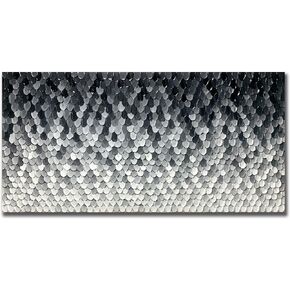 لوحات قماشية فنية من Yika، لوحة فنية جدارية ذات ملمس سميك وحديث تجريدي رائع مرسومة يدويًا لوحة زيتية تجريدية على القماش ديكور فني جداري حديث رمادي وفضي 24 × 48 بوصة in Kuwait