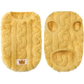 سترة شتوية للكلاب من Loyanyy ملابس قطيفة دافئة للقطط ملابس ناعمة للقطط الصغيرة للطقس البارد ملابس كلب قابلة للتمدد لطيفة أصفر متوسط in Kuwait