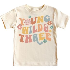 قميص عيد الميلاد الثالث الرائع من Young Wild Three Daisy Groovy للرضع والأطفال الصغار والبنات في عيد الميلاد الثالث in Kuwait